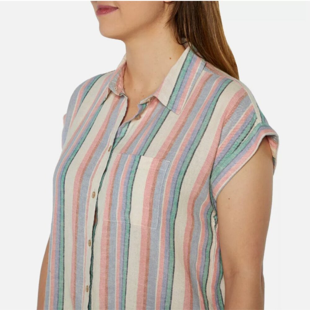 Orvis Ladies' Short Sleeve Linen Blend Shirt L